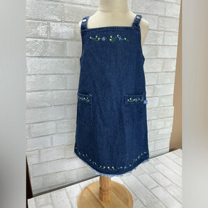 Mc kids vintage Embroidered Denim Apron with Pockets